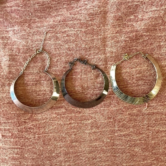 Set of 3 INC Brand Metal Collar Necklaces 80’s Style - Picture 1 of 4